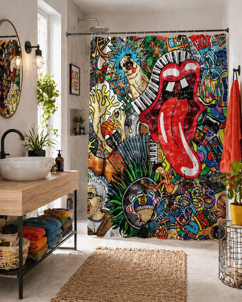 Sanilo Duschvorhang 180 x 200 cm, viele schöne Duschvorhänge zur Auswahl Breite 180 cm, 100% wasserdicht, Anti-Schimmel-Effekt, hochwertige Qualität – Bild 2 von 5