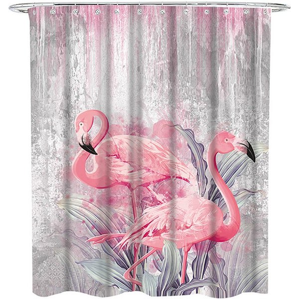 Sanilo Duschvorhang Flamingo 180 x 200 cm, 100% wasserdicht, Anti-Schimmel-Effekt, hochwertige Qualität