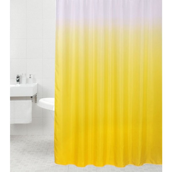 Sanilo Duschvorhang Magic Gelb 180 x 200 cm, 100% wasserdicht, Anti-Schimmel-Effekt, hochwertige Qualität
