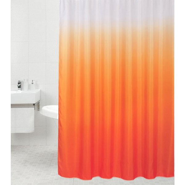 Sanilo Duschvorhang Magic Orange 180 x 200 cm, 100% wasserdicht, Anti-Schimmel-Effekt, hochwertige Qualität
