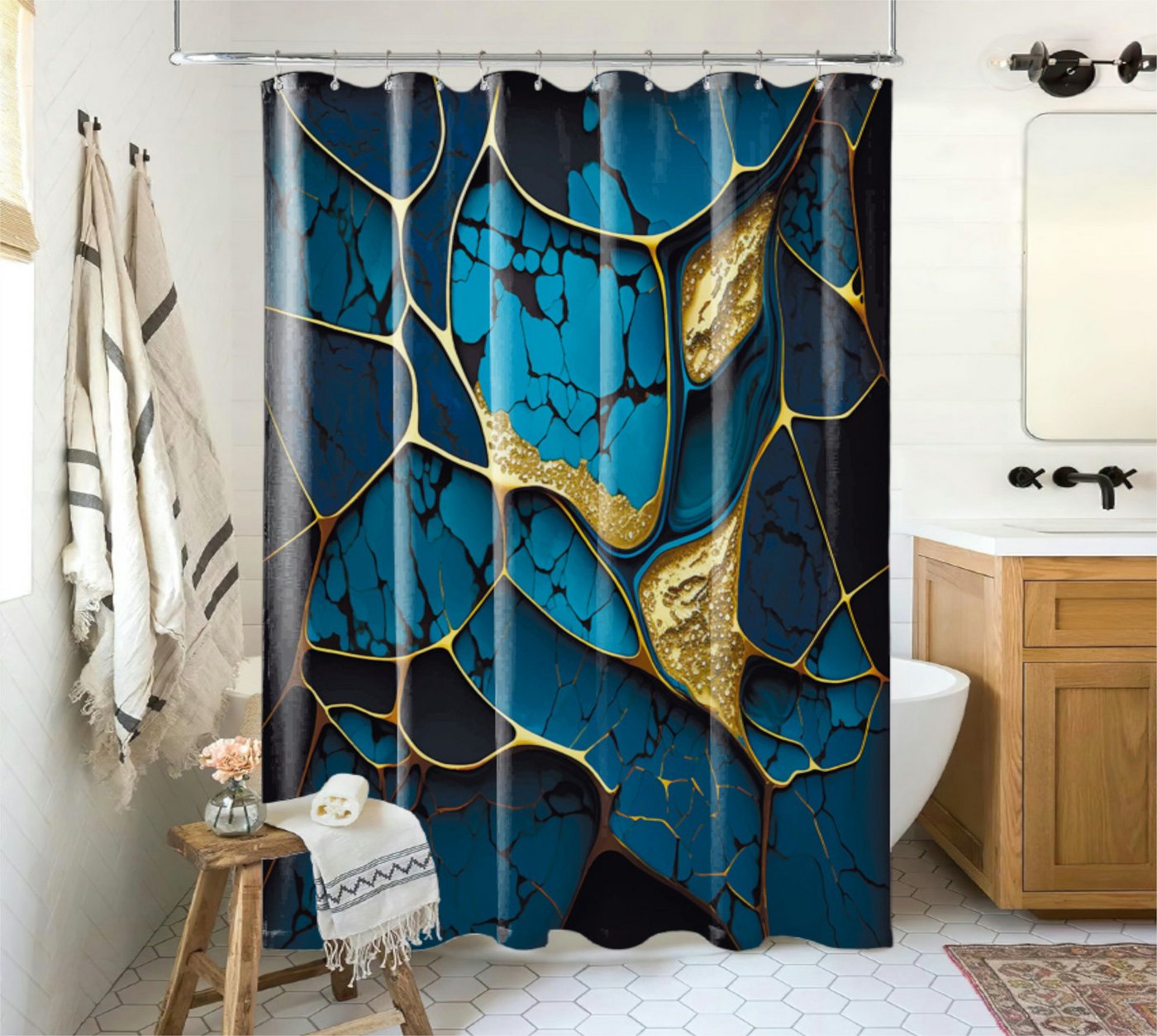Sanilo Duschvorhang mit Motiv, viele schöne Duschvorhänge zur Auswahl, Breite 180 cm, 100% wasserdicht, Anti-Schimmel-Effekt, hochwertige Qualität – Bild 2 von 5