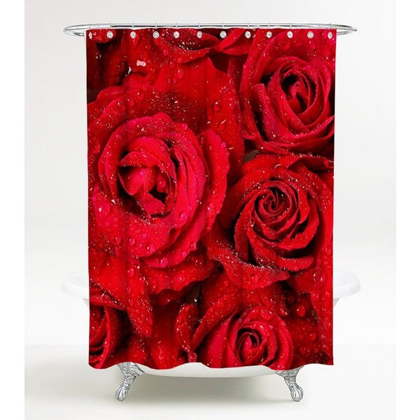 Sanilo Duschvorhang Rosen 180 x 200 cm, 100% wasserdicht, Anti-Schimmel-Effekt, hochwertige Qualität