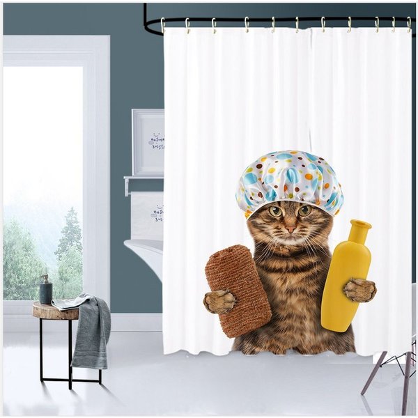 Sanilo Duschvorhang Shower Cat 180 x 200 cm, 100% wasserdicht, Anti-Schimmel-Effekt, hochwertige Qualität