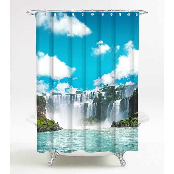 Sanilo Duschvorhang Wasserfall 180 x 200 cm, 100% wasserdicht, Anti-Schimmel-Effekt, hochwertige Qualität