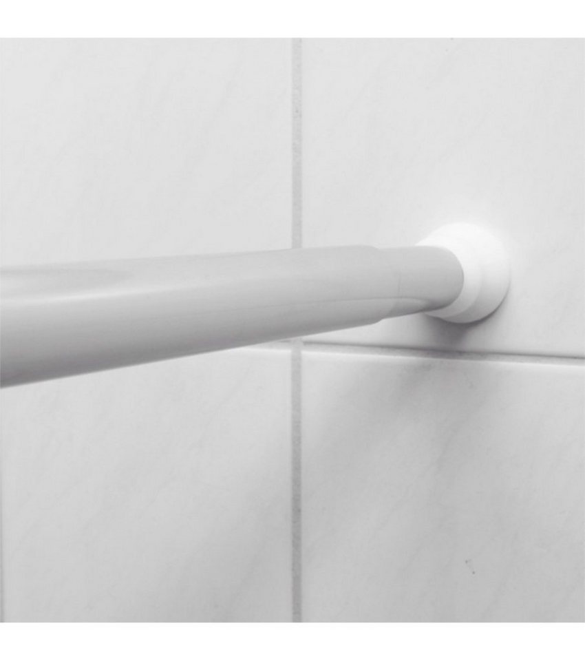 Sanilo Duschvorhangstange 90 - 160 cm oder 120 - 220 cm in schwarz, gold, weiß, chrom, Ø 28 mm, ausziehbar, Klemmstange, geklemmt, Aluminium, einfache Montage o – Bild 4 von 5