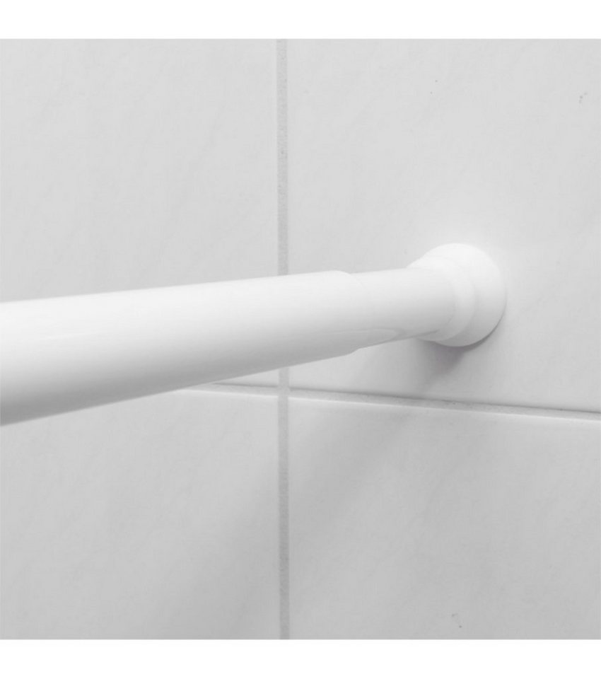 Sanilo Duschvorhangstange 90 - 160 cm oder 120 - 220 cm in schwarz, gold, weiß, chrom, Ø 28 mm, ausziehbar, Klemmstange, geklemmt, Aluminium, einfache Montage o – Bild 4 von 5