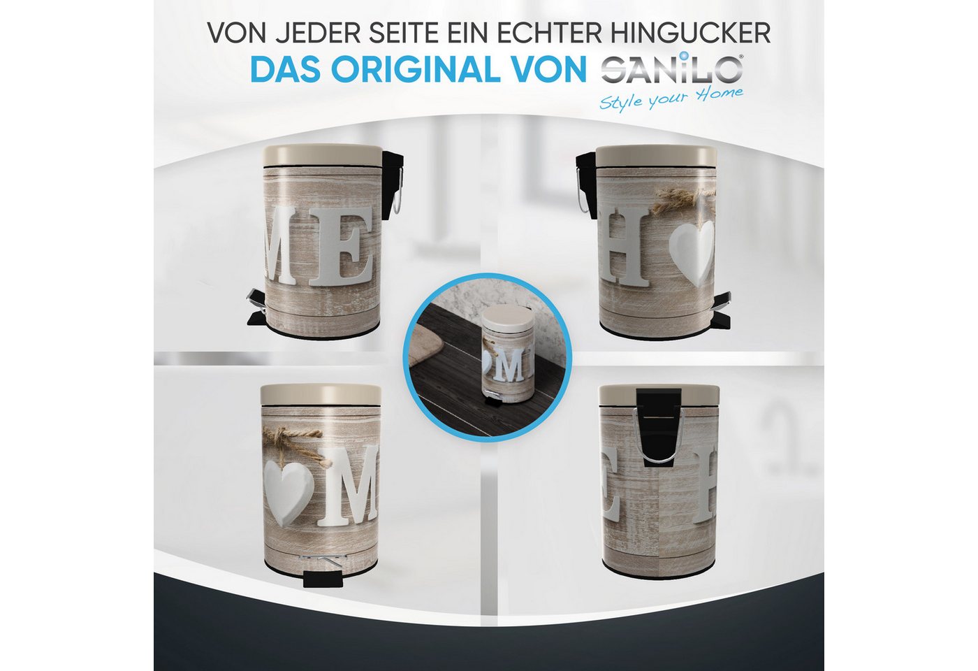 Sanilo Kosmetikeimer mit Motiv, viele schöne Bad Mülleimer zur Auswahl, 3 Liter, Abfalleimer mit Absenkautomatik & Innenbehälter – Bild 4 von 5