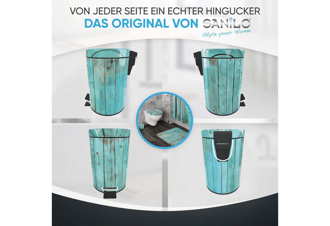 Sanilo Kosmetikeimer mit Motiv, viele schöne Bad Mülleimer zur Auswahl, 3 Liter, Abfalleimer mit Absenkautomatik & Innenbehälter – Bild 4 von 5