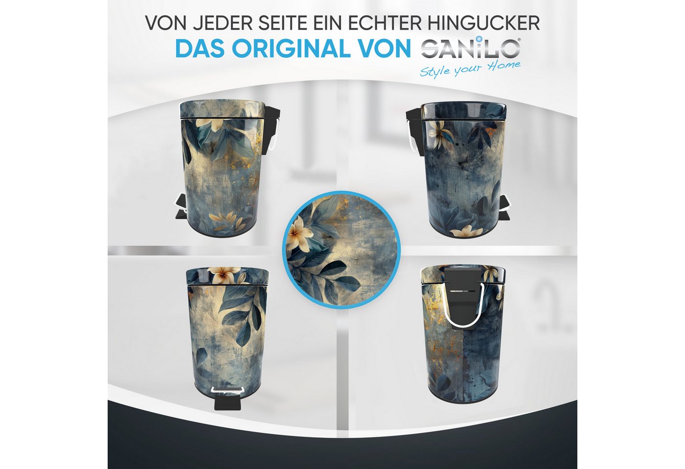 Sanilo Kosmetikeimer mit Motiv, viele schöne Bad Mülleimer zur Auswahl, 3 Liter, Abfalleimer mit Absenkautomatik & Innenbehälter – Bild 4 von 5