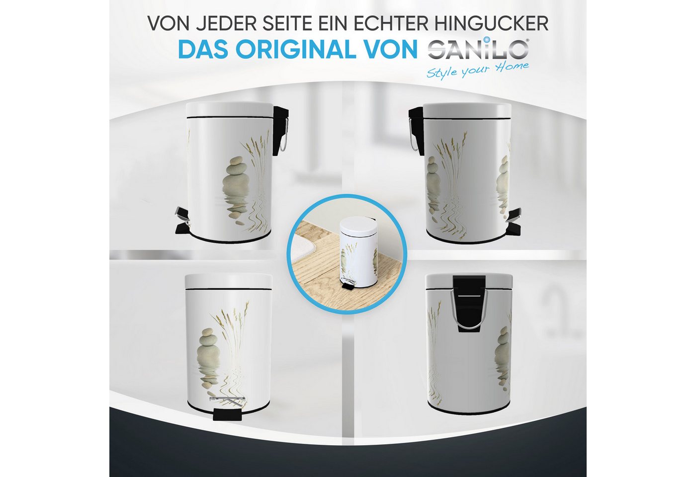 Sanilo Kosmetikeimer mit Motiv, viele schöne Bad Mülleimer zur Auswahl, 3 Liter, Abfalleimer mit Absenkautomatik & Innenbehälter – Bild 4 von 5