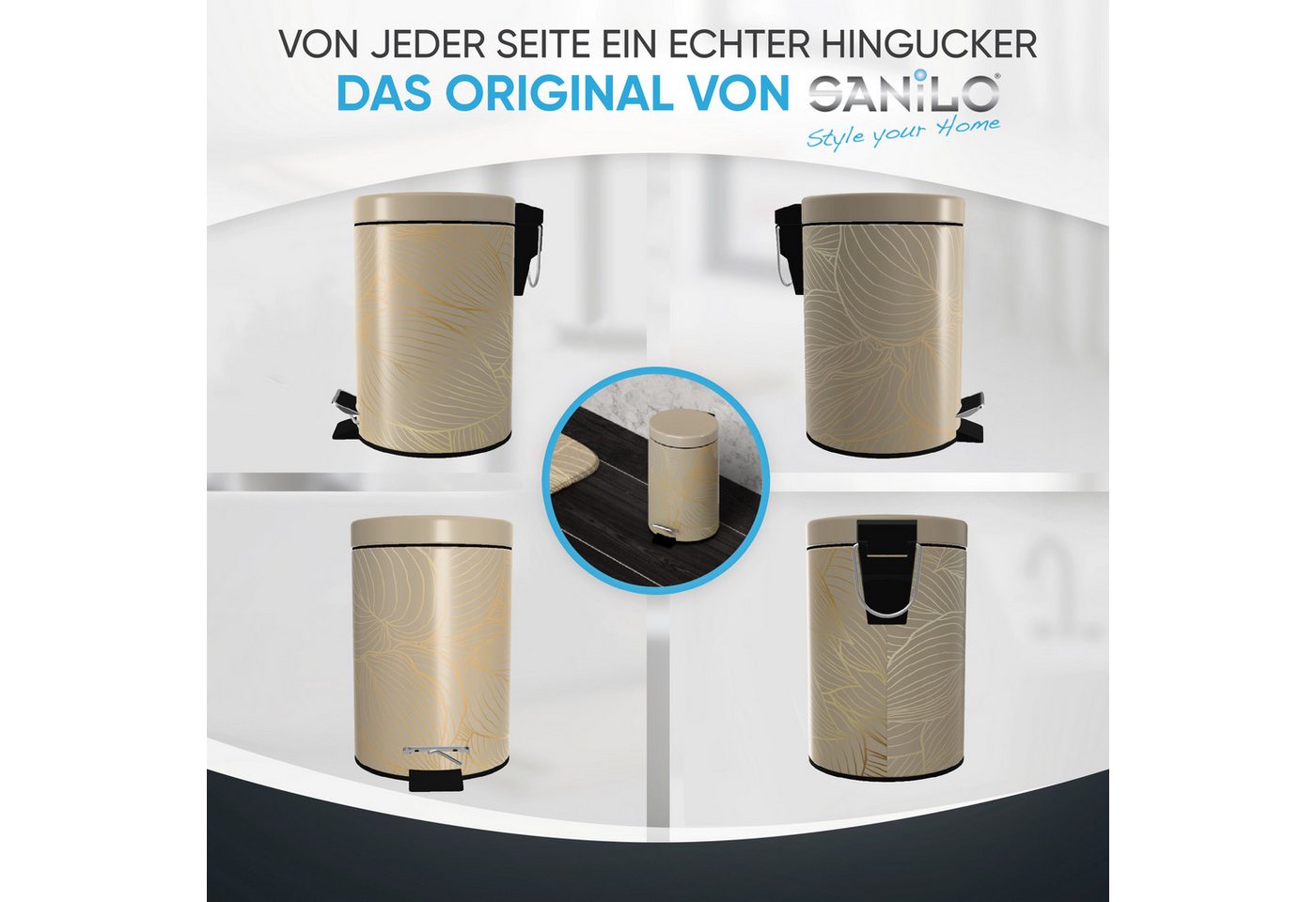 Sanilo Kosmetikeimer mit Motiv, viele schöne Bad Mülleimer zur Auswahl, 3 Liter, Abfalleimer mit Absenkautomatik & Innenbehälter – Bild 4 von 5