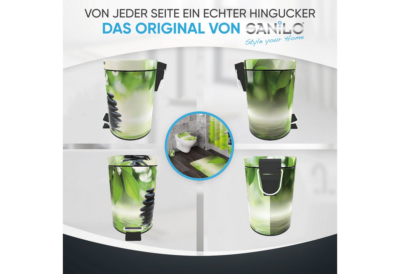 Sanilo Kosmetikeimer mit Motiv, viele schöne Bad Mülleimer zur Auswahl, 3 Liter, Abfalleimer mit Absenkautomatik & Innenbehälter – Bild 4 von 5