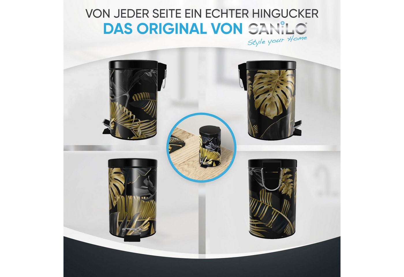 Sanilo Kosmetikeimer mit Motiv, viele schöne Bad Mülleimer zur Auswahl, 3 Liter, Abfalleimer mit Absenkautomatik & Innenbehälter – Bild 4 von 5