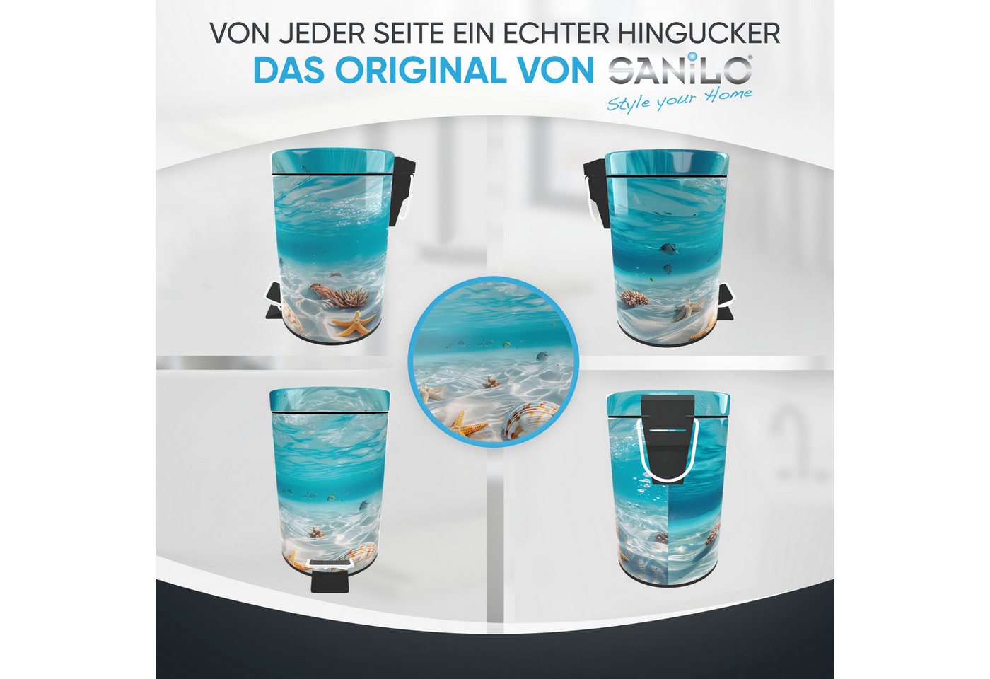 Sanilo Kosmetikeimer mit Motiv, viele schöne Bad Mülleimer zur Auswahl, 3 Liter, Abfalleimer mit Absenkautomatik & Innenbehälter – Bild 4 von 5