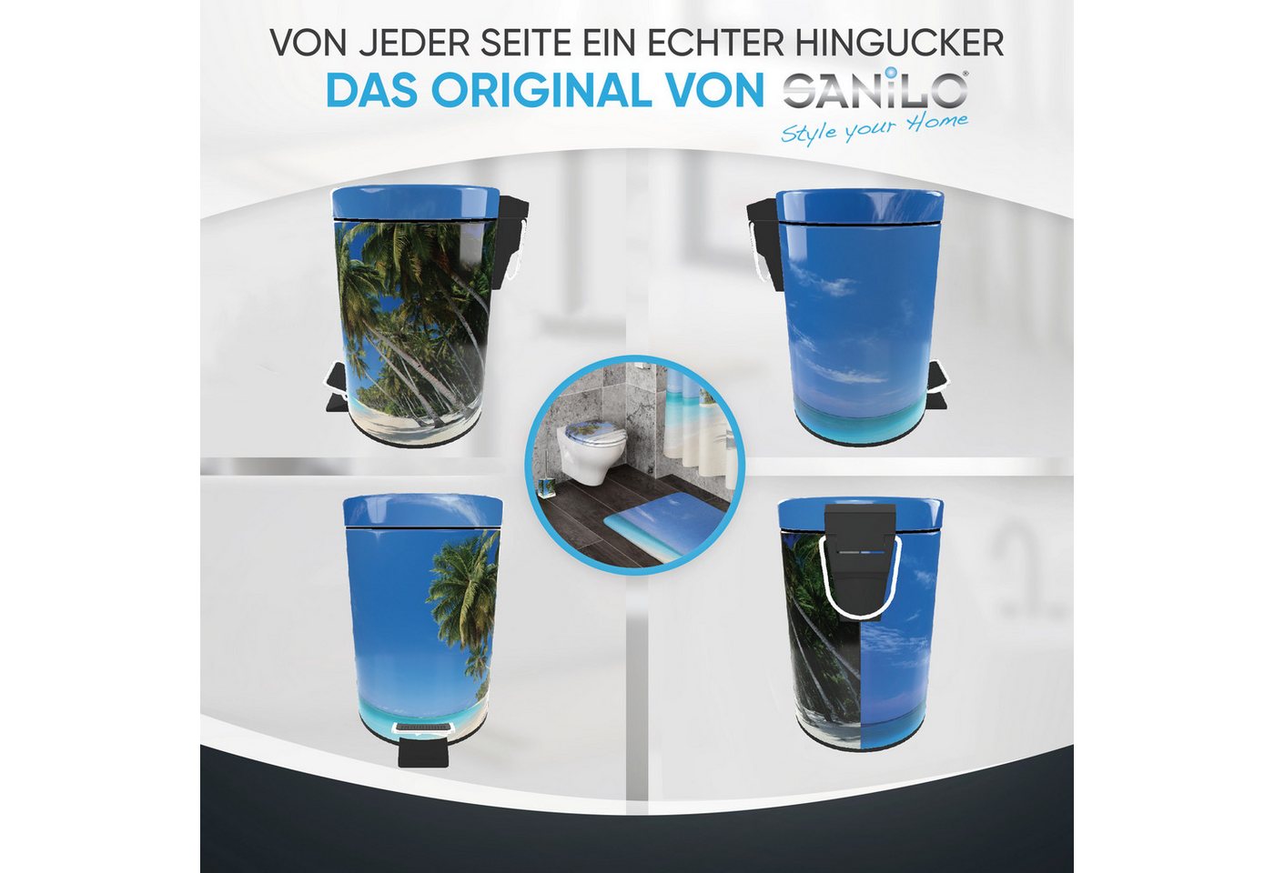 Sanilo Kosmetikeimer mit Motiv, viele schöne Bad Mülleimer zur Auswahl, 3 Liter, Abfalleimer mit Absenkautomatik & Innenbehälter – Bild 4 von 5