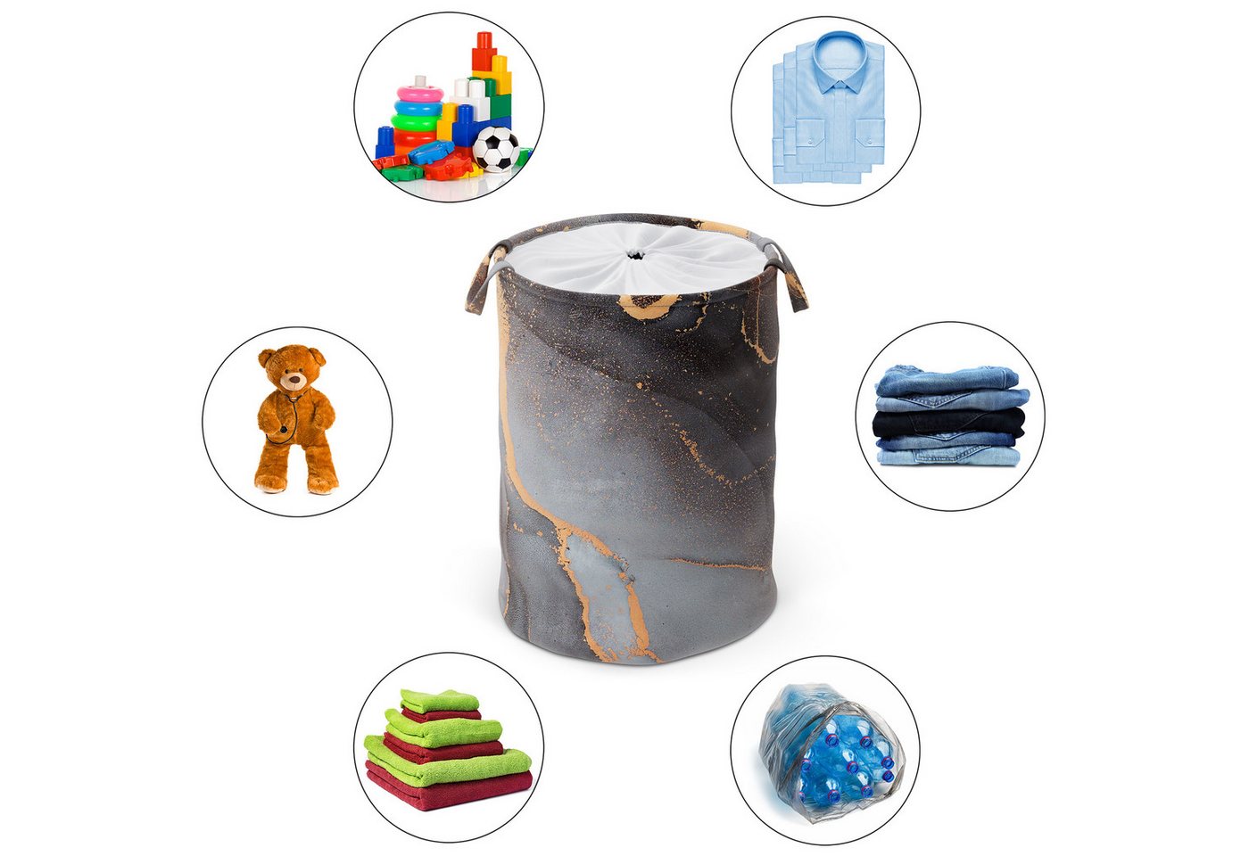 Sanilo Wäschekorb mit Motiv, viele schöne Wäschesammler zur Auswahl, Wäschesack mit Sichtschutz, 60 Liter, faltbar, kräftige Farben – Bild 4 von 5