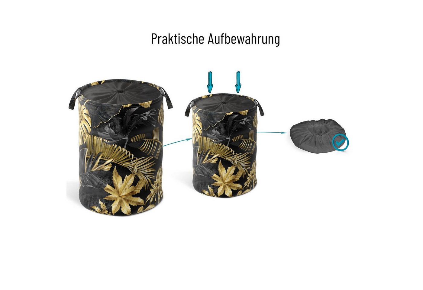 Sanilo Wäschekorb mit Motiv, viele schöne Wäschesammler zur Auswahl, Wäschesack mit Sichtschutz, 60 Liter, faltbar, kräftige Farben – Bild 5 von 5