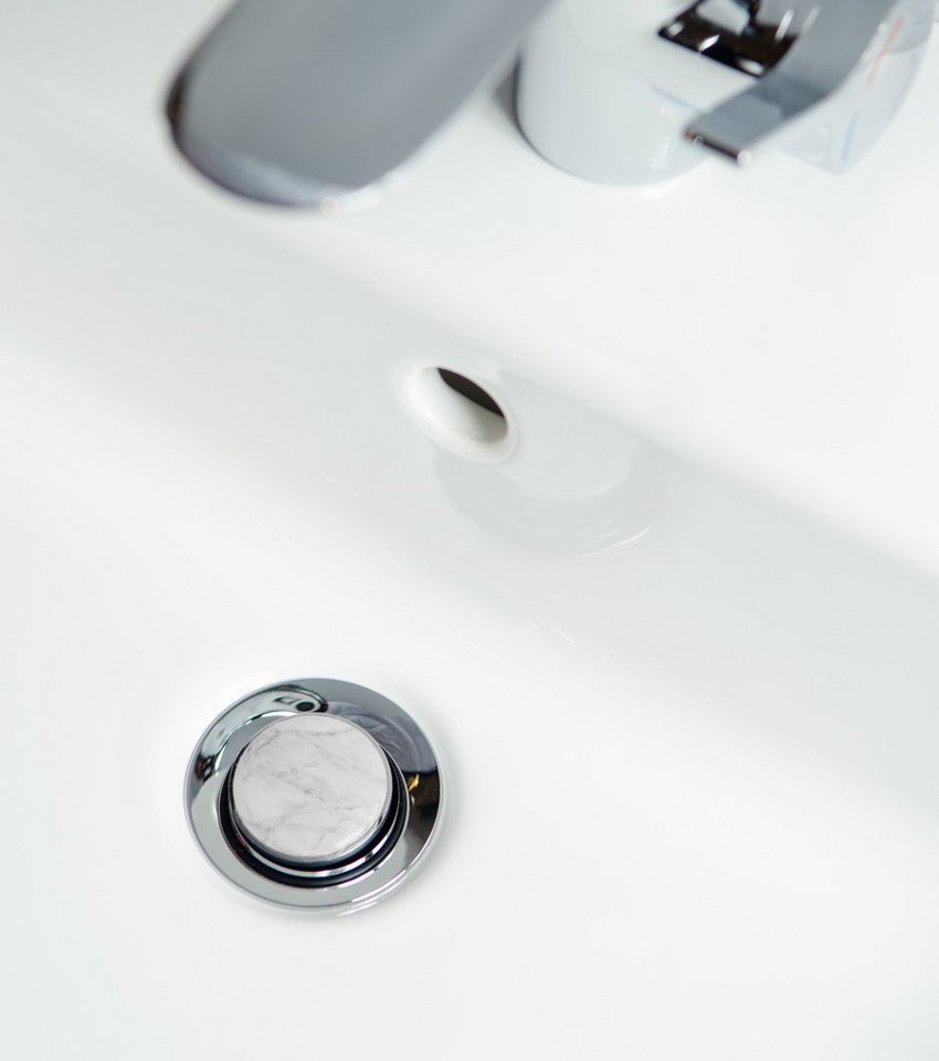 Sanilo Waschbeckenstöpsel Marmor, Ø 4.0 cm, hochwertig, universell, mit Motiv, 100% wasserdicht – Bild 3 von 3