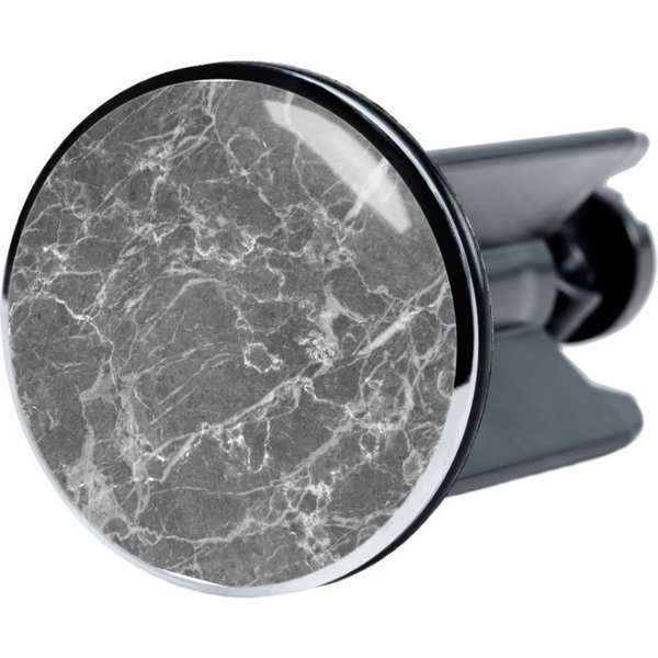 Sanilo Waschbeckenstöpsel Marmor Grau, Ø 4.0 cm, hochwertig, universell, mit Motiv, 100% wasserdicht