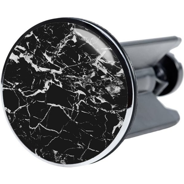 Sanilo Waschbeckenstöpsel Marmor Schwarz, Ø 4.0 cm, hochwertig, universell, mit Motiv, 100% wasserdicht