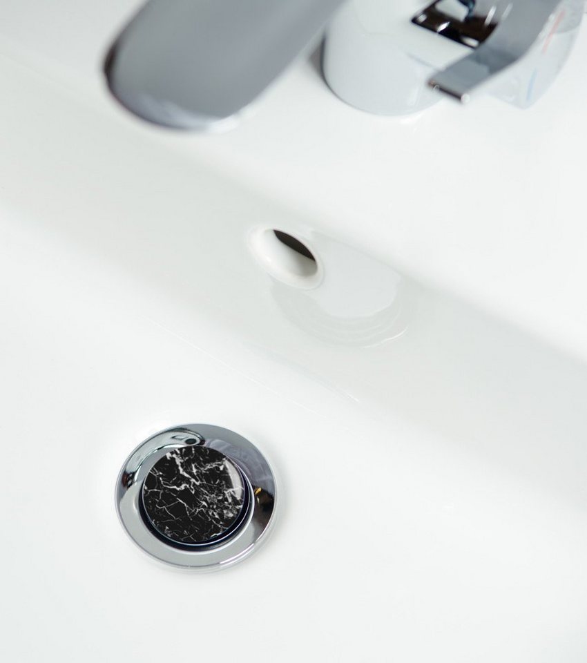 Sanilo Waschbeckenstöpsel Marmor Schwarz, Ø 4.0 cm, hochwertig, universell, mit Motiv, 100% wasserdicht – Bild 3 von 3