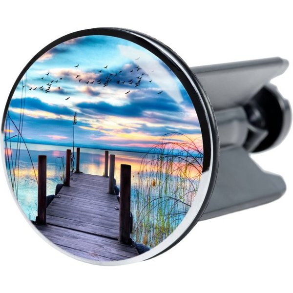 Sanilo Waschbeckenstöpsel Sunset, Ø 4.0 cm, hochwertig, universell, mit Motiv, 100% wasserdicht