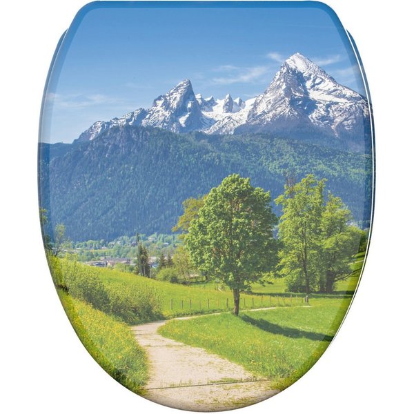 Sanilo WC-Sitz Alpen mit Absenkautomatik & Quick Release, Premium Toilettendeckel, abnehmbar, leichte Montage von oben