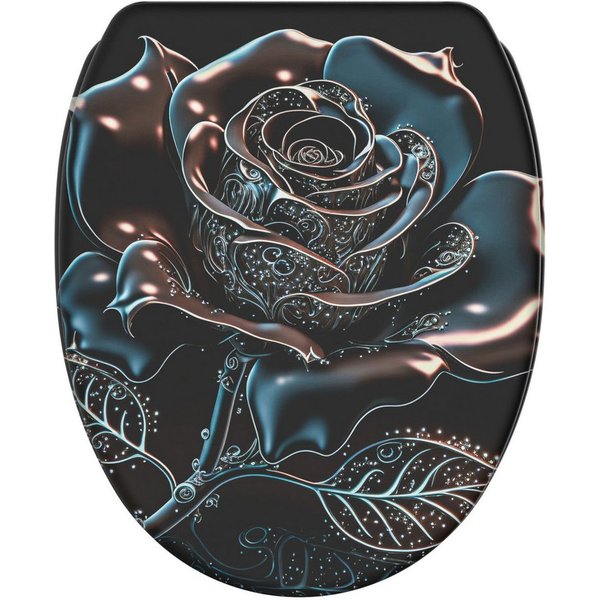 Sanilo WC-Sitz Black Rose mit Absenkautomatik & Quick Release, Premium Toilettendeckel, abnehmbar, leichte Montage von oben
