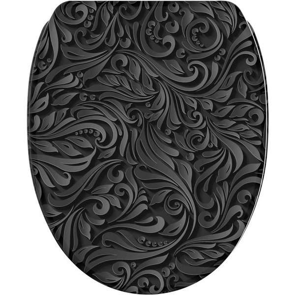 Sanilo WC-Sitz Floral mit Absenkautomatik & Quick Release, hochwertig, abnehmbar, leichte Montage von oben, mit Schraubenzieher