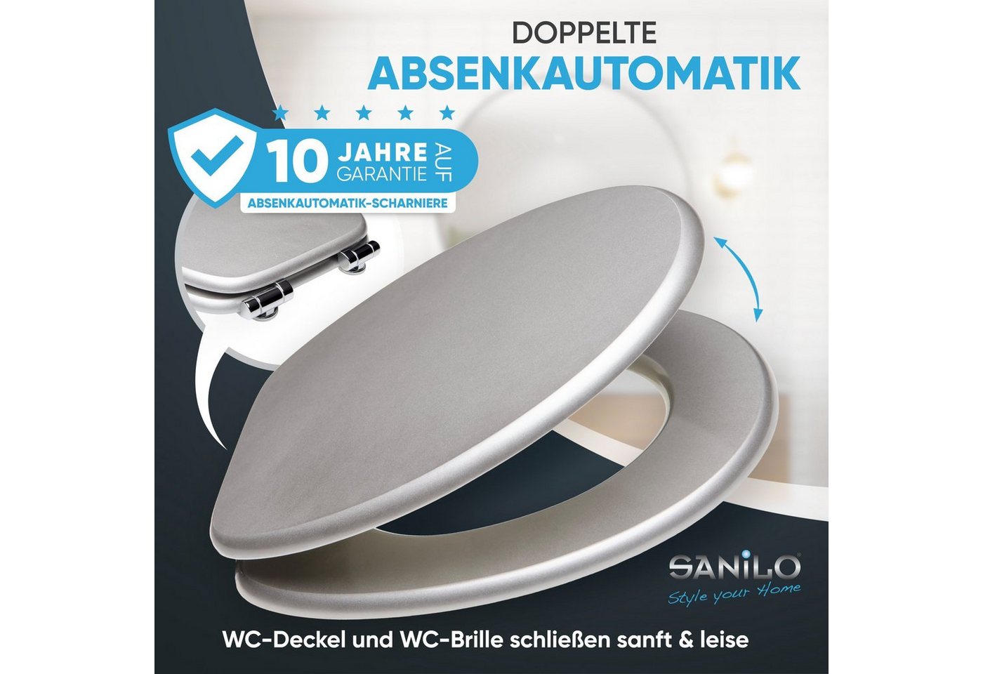 Sanilo WC-Sitz Glitzer mit Absenkautomatik & Quick Release, hochwertig & modern mit Motiv, universell, leichte Montage – Bild 3 von 5