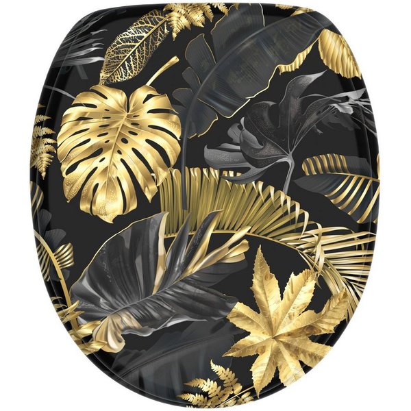 Sanilo WC-Sitz Golden Leaves, universell, leichte Montage, hochwertig & modern