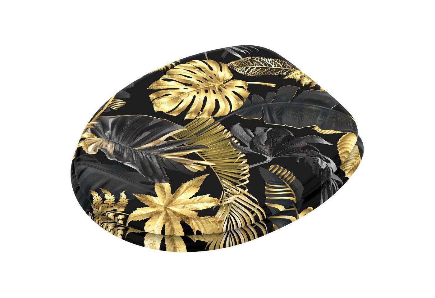 Sanilo WC-Sitz Golden Leaves, universell, leichte Montage, hochwertig & modern – Bild 2 von 5
