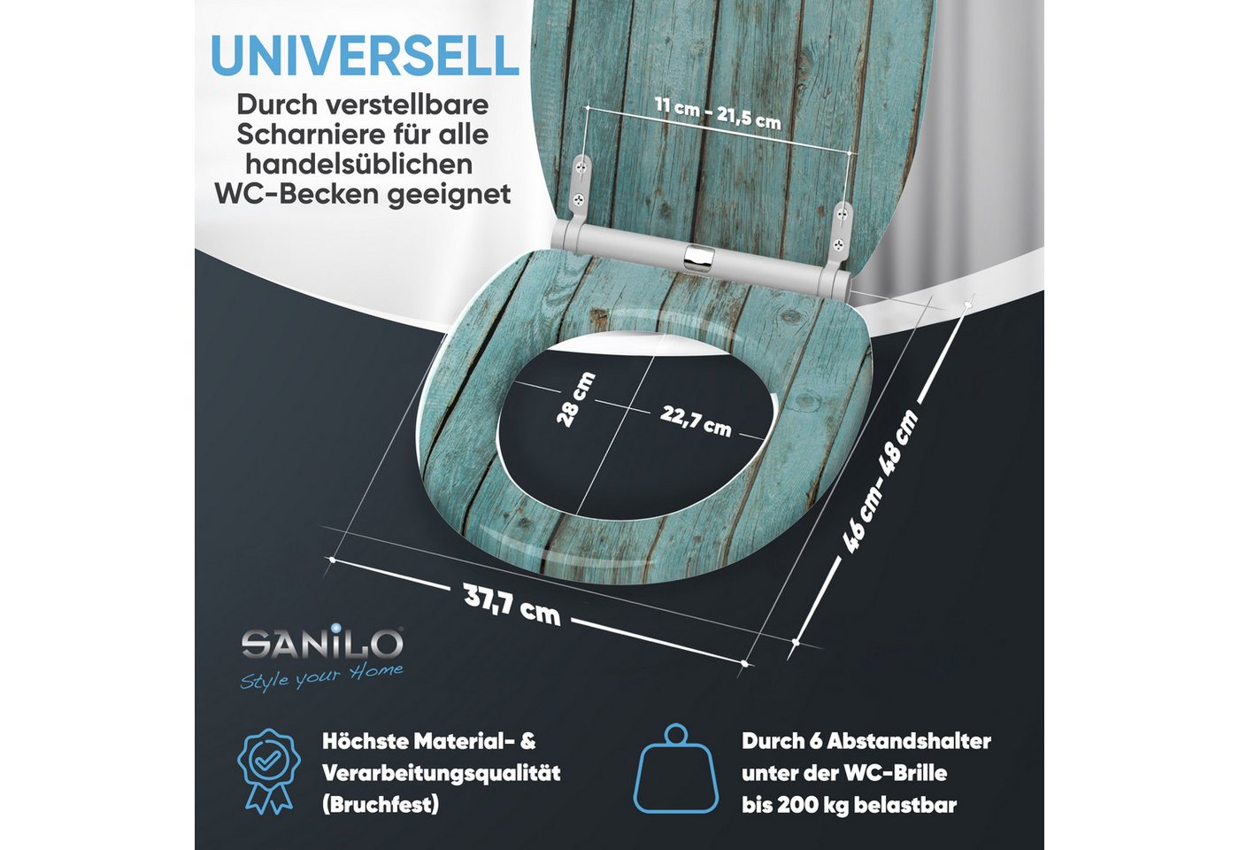 Sanilo WC-Sitz mit Absenkautomatik, viele Toilettendeckel direkt vom Hersteller, hochwertig, abnehmbar, leichte Montage von oben, mit Schraubenzieher – Bild 4 von 5