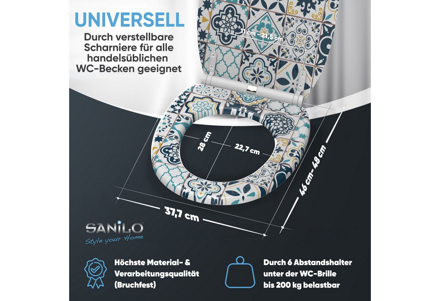 Sanilo WC-Sitz Palazzo mit Absenkautomatik & Quick Release, hochwertig, abnehmbar, leichte Montage von oben, mit Schraubenzieher – Bild 4 von 5