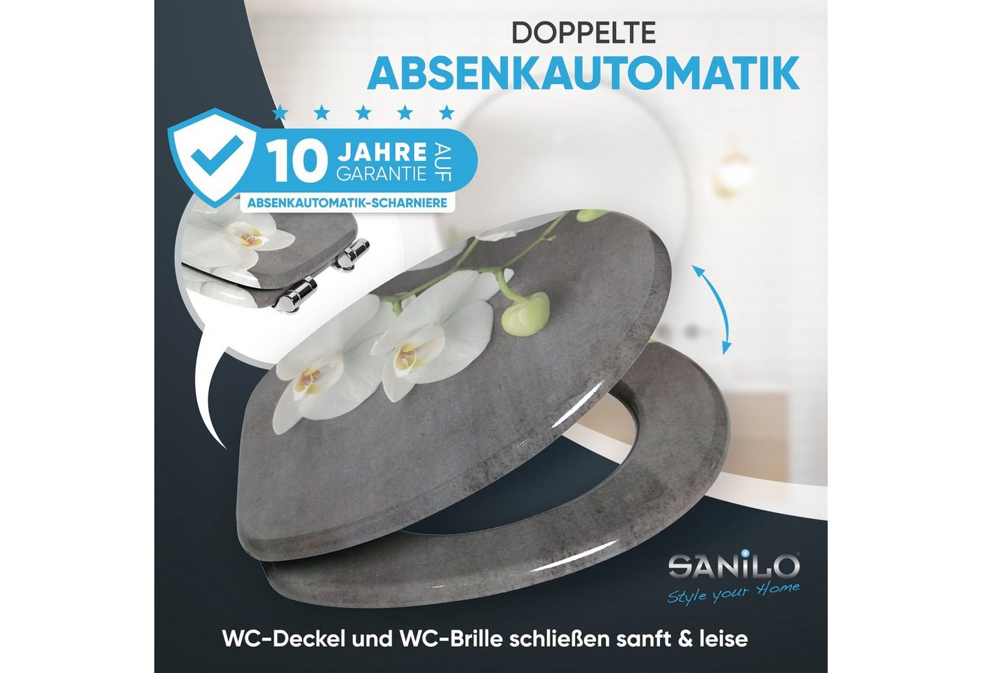 Sanilo WC-Sitz Pretty mit Absenkautomatik, Toilettendeckel direkt vom Hersteller, hochwertig & moderner Klodeckel mit Motiv, universell, leichte Montage – Bild 3 von 5