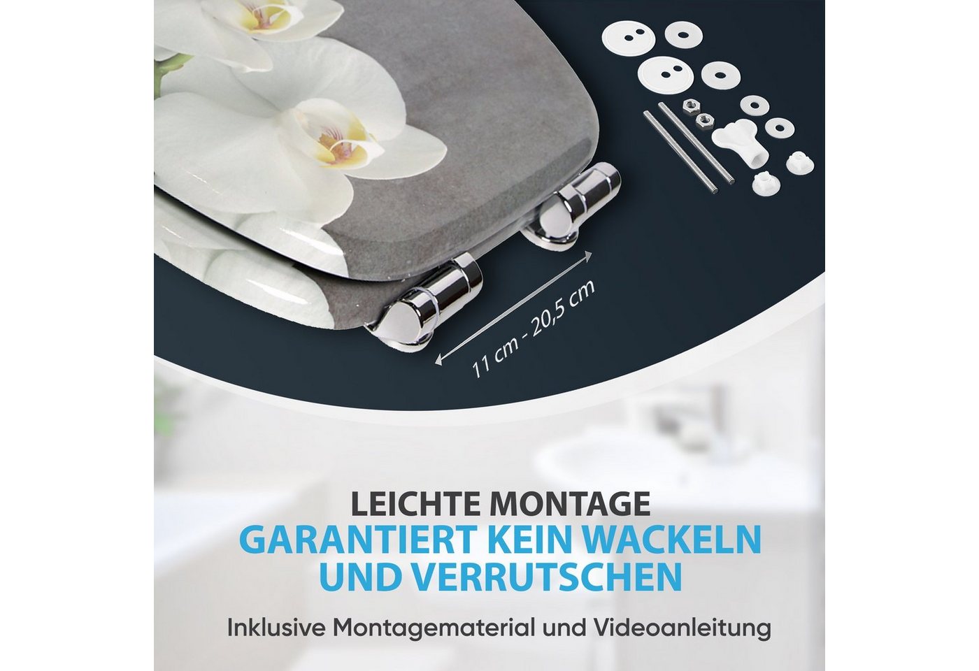 Sanilo WC-Sitz Pretty mit Absenkautomatik, Toilettendeckel direkt vom Hersteller, hochwertig & moderner Klodeckel mit Motiv, universell, leichte Montage – Bild 5 von 5