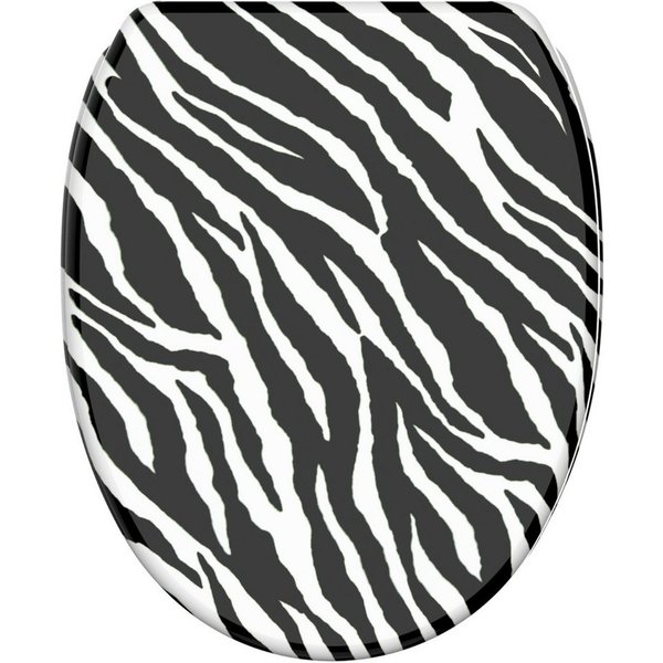 Sanilo WC-Sitz Zebra Look mit Absenkautomatik & Quick Release, Premium Toilettendeckel, abnehmbar, leichte Montage von oben