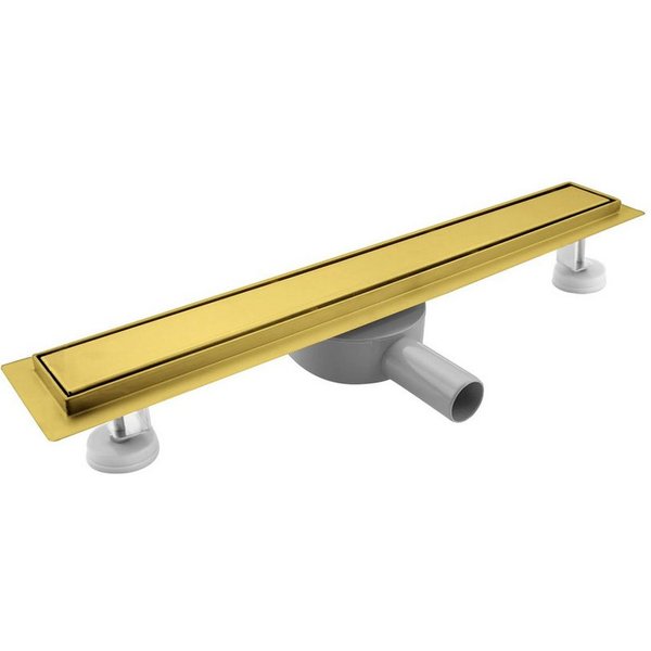 SaniteModar Duschrinne Gold, mit 360° Siphon, Haarsieb und 2-in-1 Wendedesign, 1-St., befliesbar, extra flacher Edelstahl-Bodenablauf 60cm