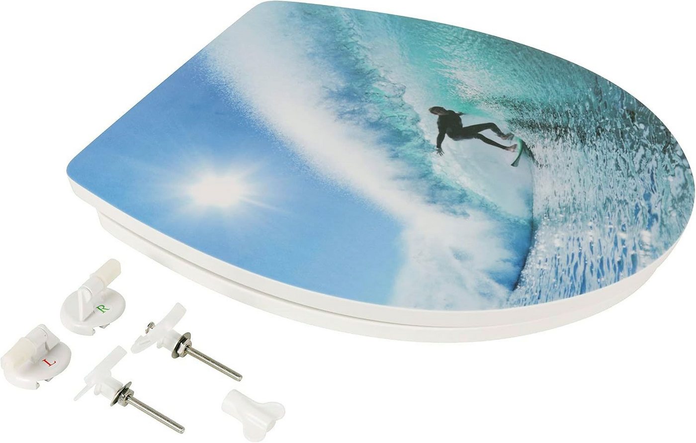 SANITOP WINGENROTH WC-Sitz SURFPROFI, mit Absenkautomatik, Toilettendeckel, WC-Brille, Duroplast – Bild 3 von 5