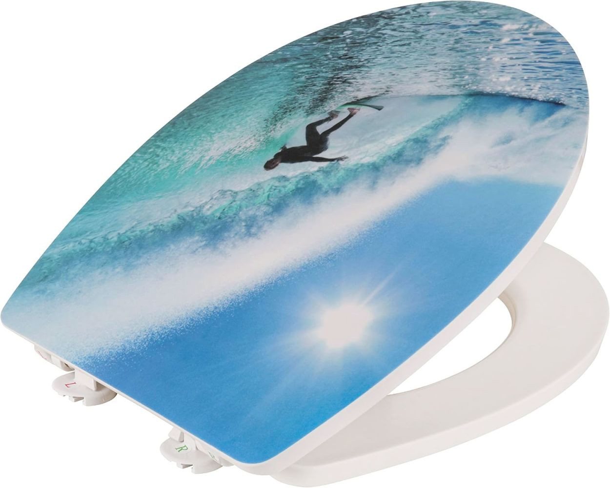 SANITOP WINGENROTH WC-Sitz SURFPROFI, mit Absenkautomatik, Toilettendeckel, WC-Brille, Duroplast – Bild 4 von 5