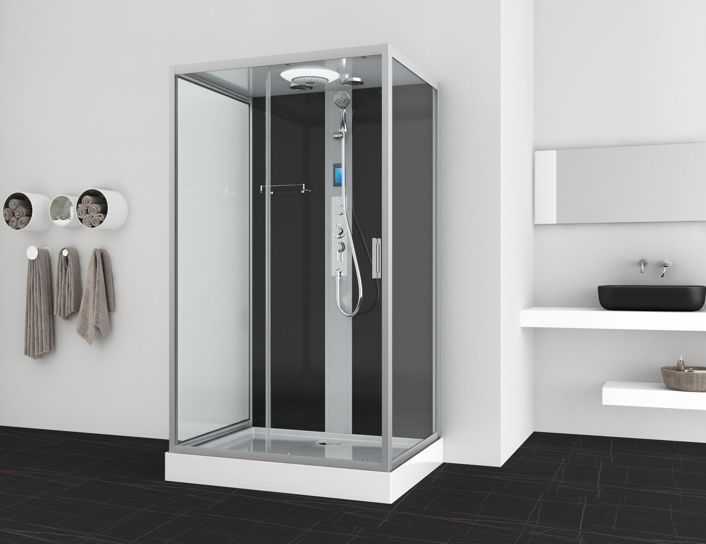 Sanotechnik Komplettdusche BOSTON, BxT: 120x90 cm, Einscheibensicherheitsglas – Bild 2 von 5