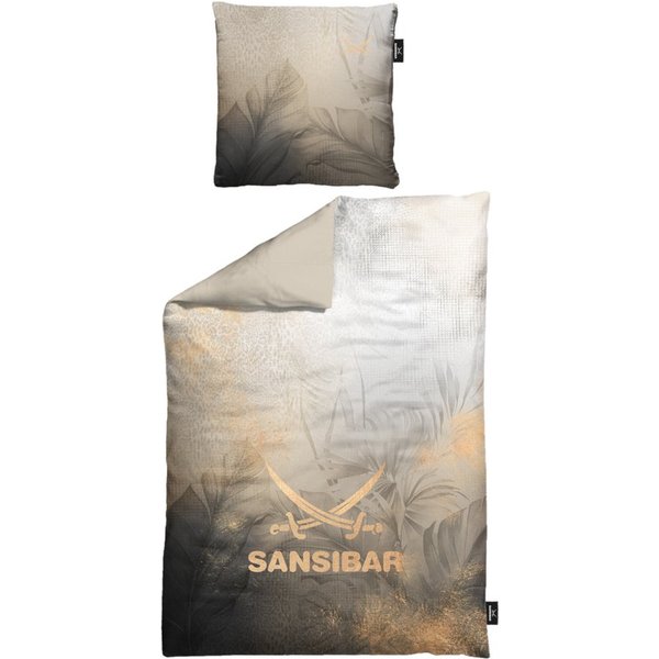 Sansibar Sylt Bettwäsche Sansibar "Jungle", 100% Baumwoll-Satin, exotisches Design Leo Print, Baumwolle, 2 teilig, hochwertig, hautfreundlich, pflegeleicht, zei