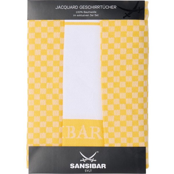 Sansibar Sylt Geschirrtuch Geschirrtücher-Set, 3-tlg, 50x70 cm, 100% Baumwolle, Premium Qualität, (Set, 3x Geschirrtuch, 50x70 cm, zwei verschiedene Designs), J