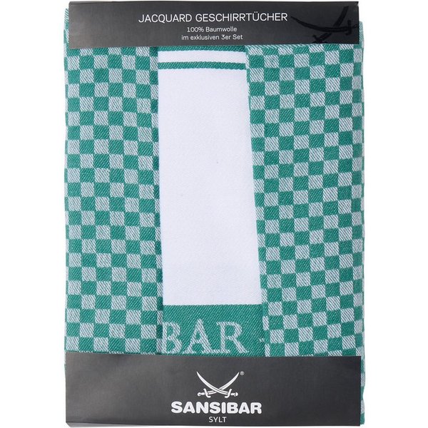 Sansibar Sylt Geschirrtuch Geschirrtücher-Set, 3-tlg, 50x70 cm, 100% Baumwolle, Premium Qualität, (Set, 3x Geschirrtuch, 50x70 cm, zwei verschiedene Designs), J