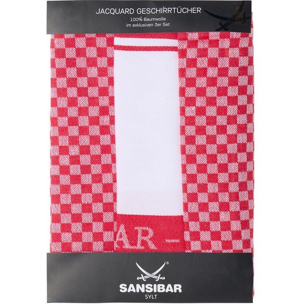 Sansibar Sylt Geschirrtuch Geschirrtücher-Set, 3-tlg, 50x70 cm, 100% Baumwolle, Premium Qualität, (Set, 3x Geschirrtuch, 50x70 cm, zwei verschiedene Designs), J
