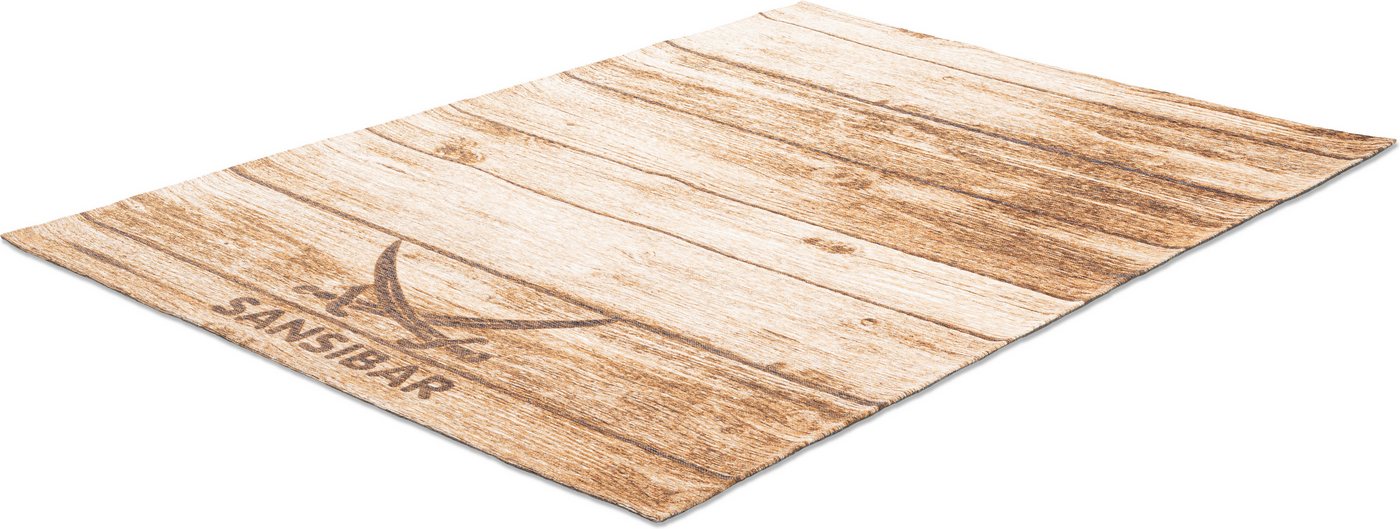 Sansibar Teppich Keitum 009, rechteckig, Höhe: 3 mm, Flachgewebe, Motiv Holzdielen & gekreuzte Säbel, auch in rund – Bild 4 von 5