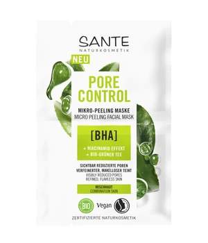 Sante Pore Control – Mikro-Peeling Maske BHA, Niacinamid Komplex & Bio-Grüner Tee Gesichtsmaske · 8 ml