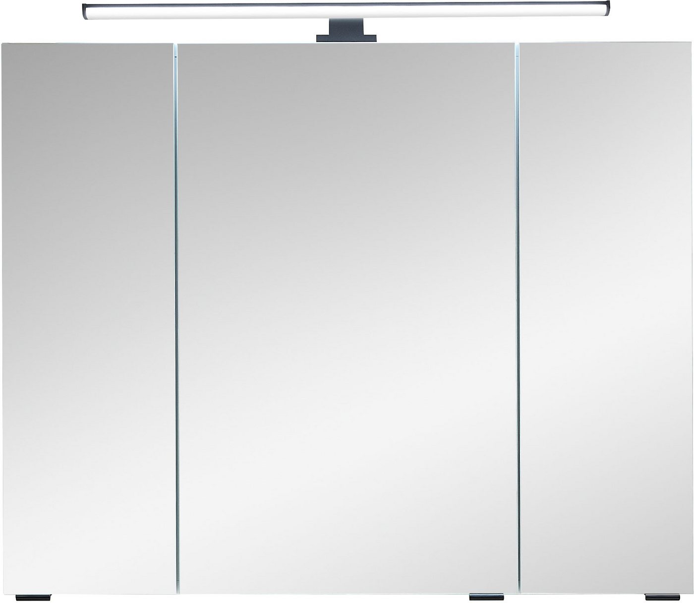 Saphir Badezimmerspiegelschrank Quickset 500, 3 Türen, 80cm breit, LED-Aufsatzleuchte inkl. Schalter und Steckdose – Bild 2 von 5