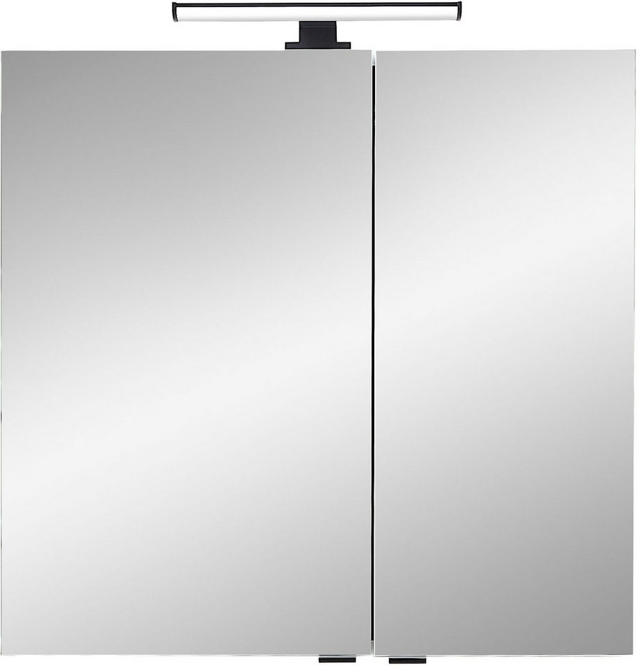 Saphir Badezimmerspiegelschrank Quickset 500, 2 Türen, 67cm breit, LED-Aufsatzleuchte inkl. Schalter und Steckdose – Bild 4 von 5