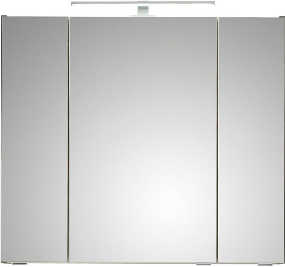 Saphir Badmöbel-Set Quickset 3-teilig, Keramik-Waschtisch und LED-Spiegelschrank, (5-St), mit Midischrank, 2 Türen, 1 Nische, 2 Schubladen, inkl. Türdämpfer – Bild 4 von 5